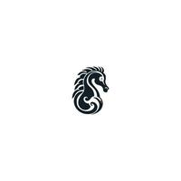 logo on which an abstract image of a seahorse. vector