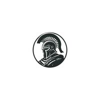 Spartan warrior symbol, coat of arms. Spartan military helmet logo, Spartan Greek gladiator helmet logo icon illustration. vector