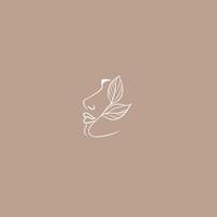 Ecological leaf logo woman leaf face vector