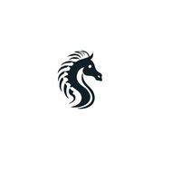 logo on which an abstract image of a seahorse. vector