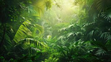 Amazonian lush rain forest jungle. photo