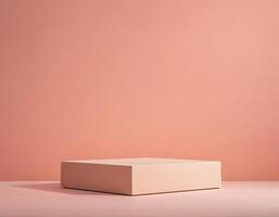 Minimalist pastel podium on soft background product display stand photo