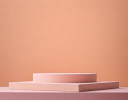 minimalista pastel podio en suave antecedentes producto monitor estar foto