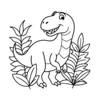 Dinosaur,Tyrannosaurus illustration,coloring page outline. vector