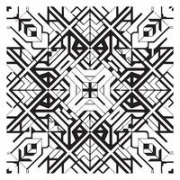 Monochrome Square Line Pattern Illustrator vector