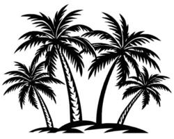 Palm tree silhouettes illustration vector