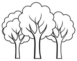 Nature trees outline vector