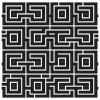 Monochrome Square Line Pattern Illustrator vector