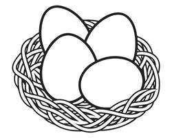 Egg in the nest drawn vector