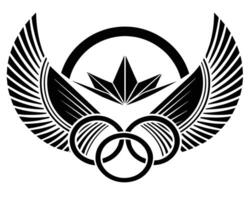 Black wing logo symbol illustration vector