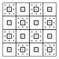 Monochrome Square Line Pattern Illustrator vector