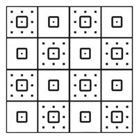 Monochrome Square Line Pattern Illustrator vector