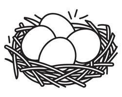 Egg in the nest drawn vector