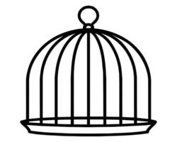 Cage for birds hand draw illustration vector