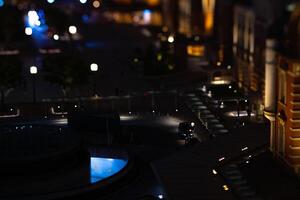 un noche miniatura paisaje urbano en marunouchi tokio cambio de inclinación foto