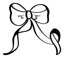 hand drawn of holiday bow and ribbon. line icon element for web site design, logo, app, UI. illustration vector