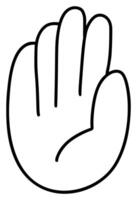 Drawn line of left hand icon gesture on white background, perfect for a logo or symbol, warning sign stop vector