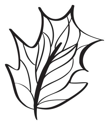 Abstract Leaf line Icon. Vintage Minimal Style Illustration for kids book design or web, logo eco product