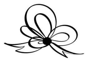 hand drawn of holiday bow and ribbon. line icon element for web site design, logo, app, UI. illustration vector