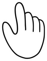 Drawn line of right hand icon gesture on white background, perfect for a logo or symbol, warning sign stop vector