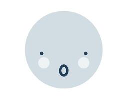 azul emocionado redondo emoji icono. objeto símbolo plano Arte. dibujos animados elemento para web diseño, póster, saludo tarjeta vector