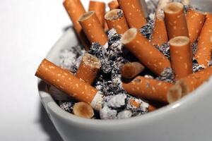 Full ashtray of cigarettes close up macro view smoking habits hi-res stock photography and images high quality big size instant download photo