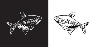 Illustration graphics of fish icon vector