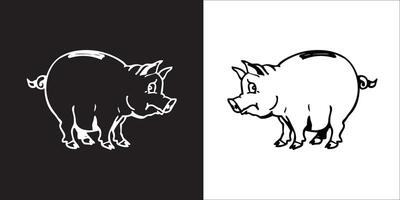 Illustration graphics of pig icon vector