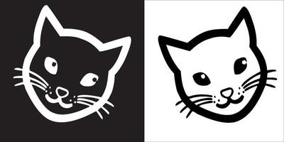 ilustración gráficos de gato cara icono vector