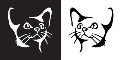 ilustración gráficos de gato cara icono vector