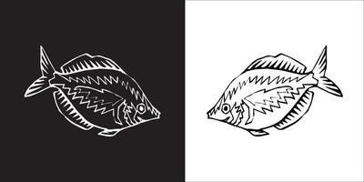 Illustration graphics of fish icon vector