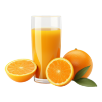 Fresh orange fruit juice isolated on transparent background png