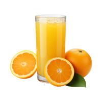 Fresh orange fruit juice isolated on transparent background png