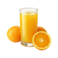 Fresh orange fruit juice isolated on transparent background png