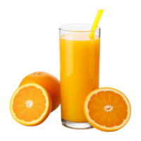 Fresh orange fruit juice isolated on transparent background png