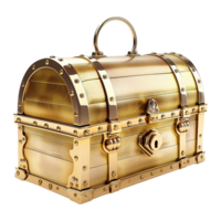 Golden treasure chest isolated on transparent background png