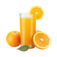 Fresh orange fruit juice isolated on transparent background png