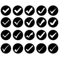 Ok button icon set. Approve illustration sign collection. Check mark symbol. Yes logo. vector