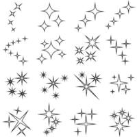 Star icon set. Twinkling star illustration sign collection. Sparkles symbol. Shining burst logo. vector