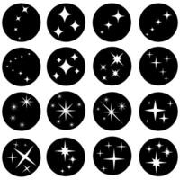 Star icon set. Twinkling star illustration sign collection. Sparkles symbol. Shining burst logo. vector