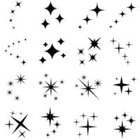 Star icon set. Twinkling star illustration sign collection. Sparkles symbol. Shining burst logo. vector