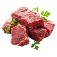 Raw beef meat isolated on transparent background png