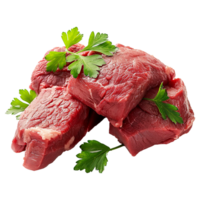 Raw beef meat isolated on transparent background png