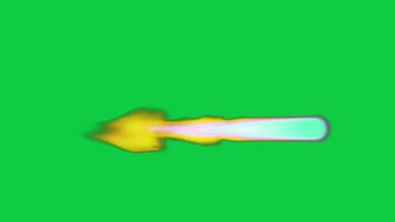 Fire from the rocket on green background video