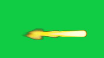 Fire from the rocket on green background video