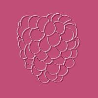 Hand-painted raspberry in shades of purple sits on a vibrant background. The fruit appears ripe and fresh, ready to be enjoyed vector