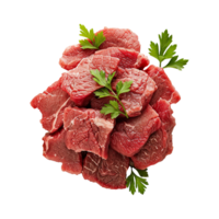 Raw beef meat isolated on transparent background png