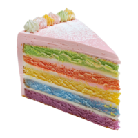 Rainbow layer cake isolated on transparent background png