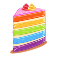 Rainbow layer cake isolated on transparent background png