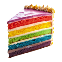 Rainbow layer cake isolated on transparent background png